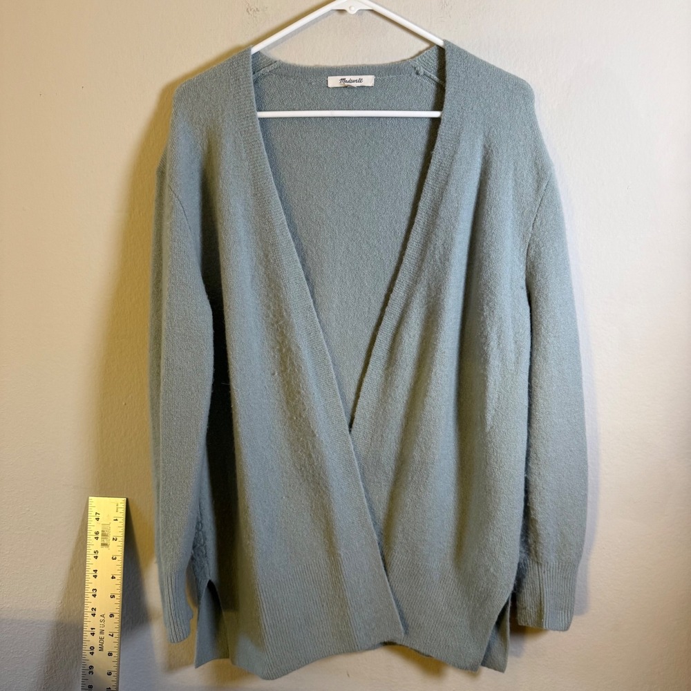 Madewell Womens Small Merino Wool Alpaca Blend Open Front Cardigan Seafoam Green